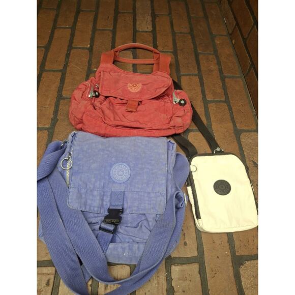 Kipling Crossbody Bag Lot Of 3 Red White And Blue - Picture 1 of 5